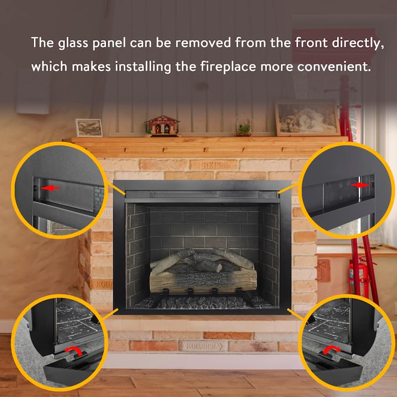 28 inch Infrared Electric Fireplace Insert Home Decor Heater