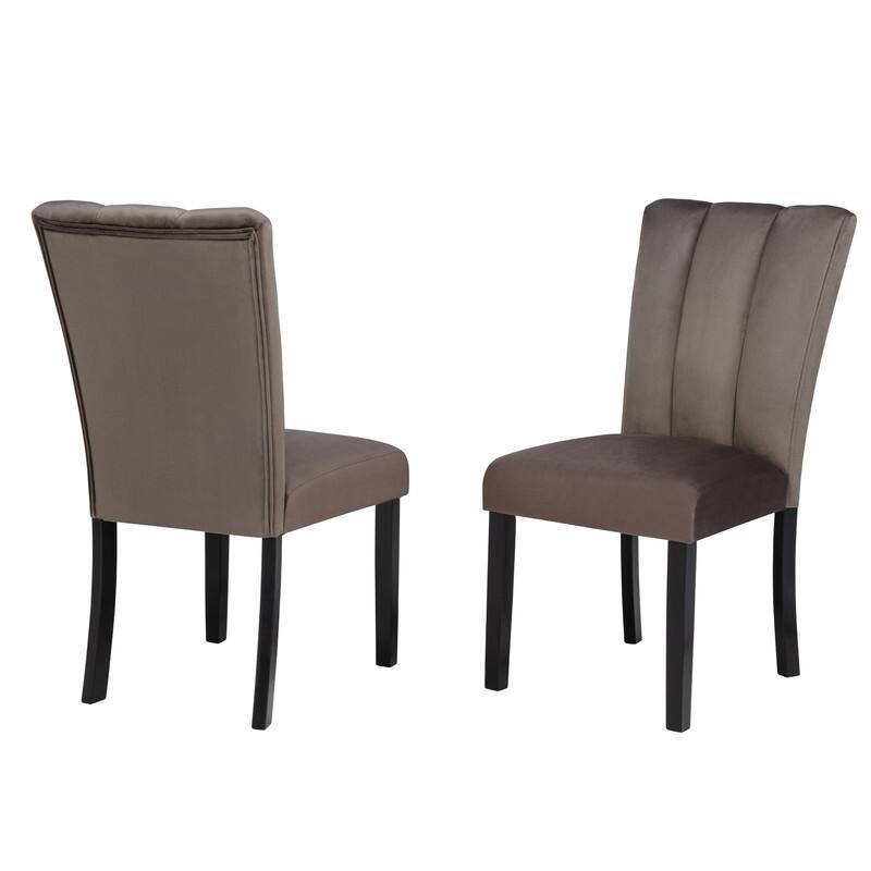 Best Master Furniture Laufel Cedar Brown Velvet Dining Chairs (Set of 2) - Cedar Brown