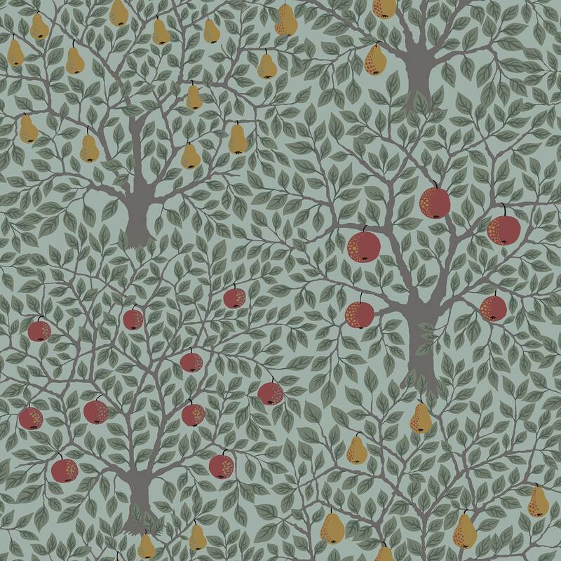 A-Street Prints Pomona Green Fruit Tree Wallpaper