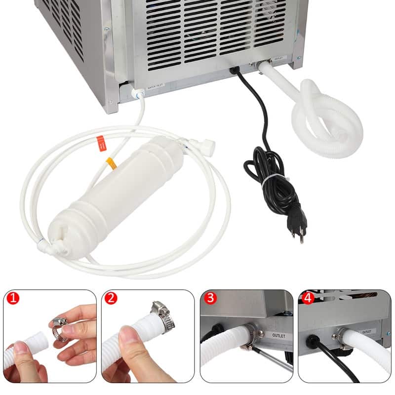 Stainless Steel Transparent Cover Ice Maker Machine For Restaurant Bar 36/45Pcs Ice Cube(110lbs/150lb)