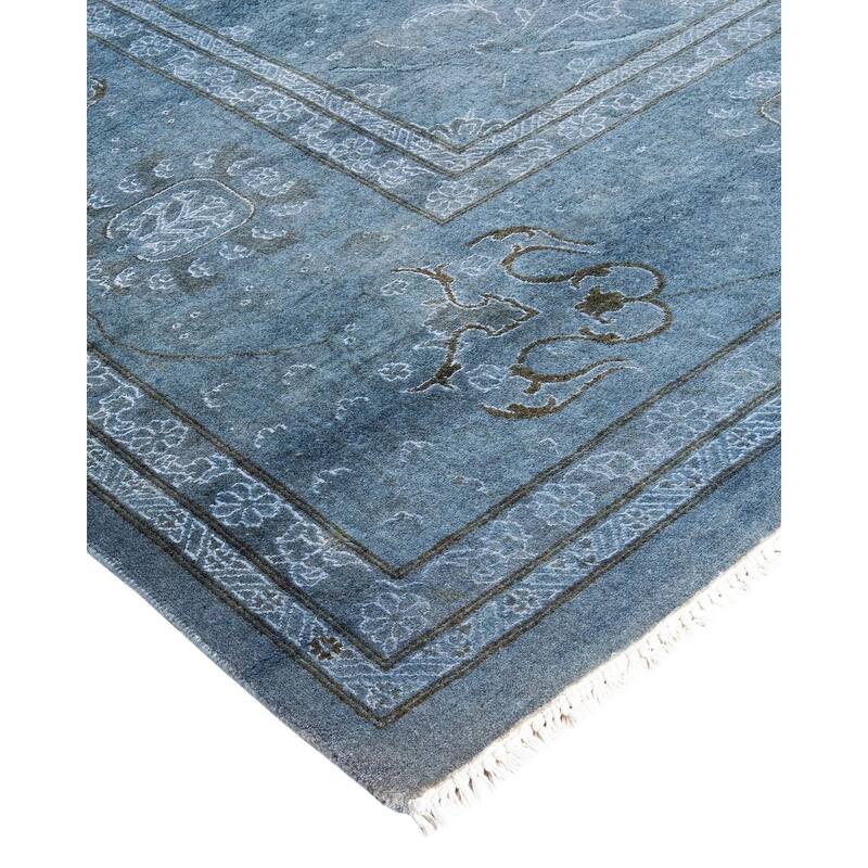 Fine Vibrance, One-of-a-Kind Hand-Knotted Area Rug - Gray, 9' 1" x 12' 1" - 9' 1" x 12' 1"