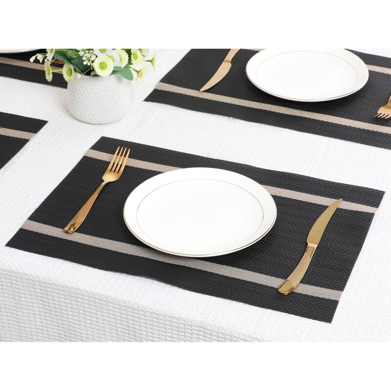 Placemats Set of 8 Vinyl Placemats for Kitchen Dining Table Decor Washable Heat Resistant Table Placemats Wipeable Table Mat