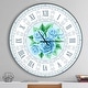 preview thumbnail 1 of 9, Designart 'Blue Hand drawn Roses Shabby Chic Vintage' Oversized Contemporary Wall CLock 36 in. wide x 36 in. high
