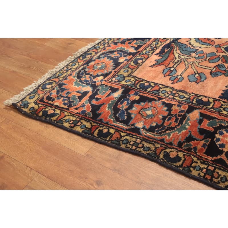 Hand Knotted Oriental 100% Wool Carpet Traditional Floral Oranges & Rust Lilian Area Rug - 6' 0'' X 4' 10''