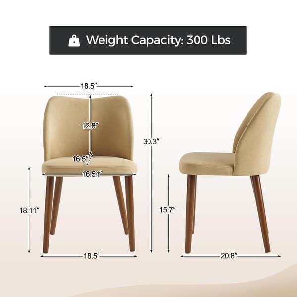 dimension image slide 5 of 9, HULALA HOME Melisa Solid Wood Dining Chair Set of 4