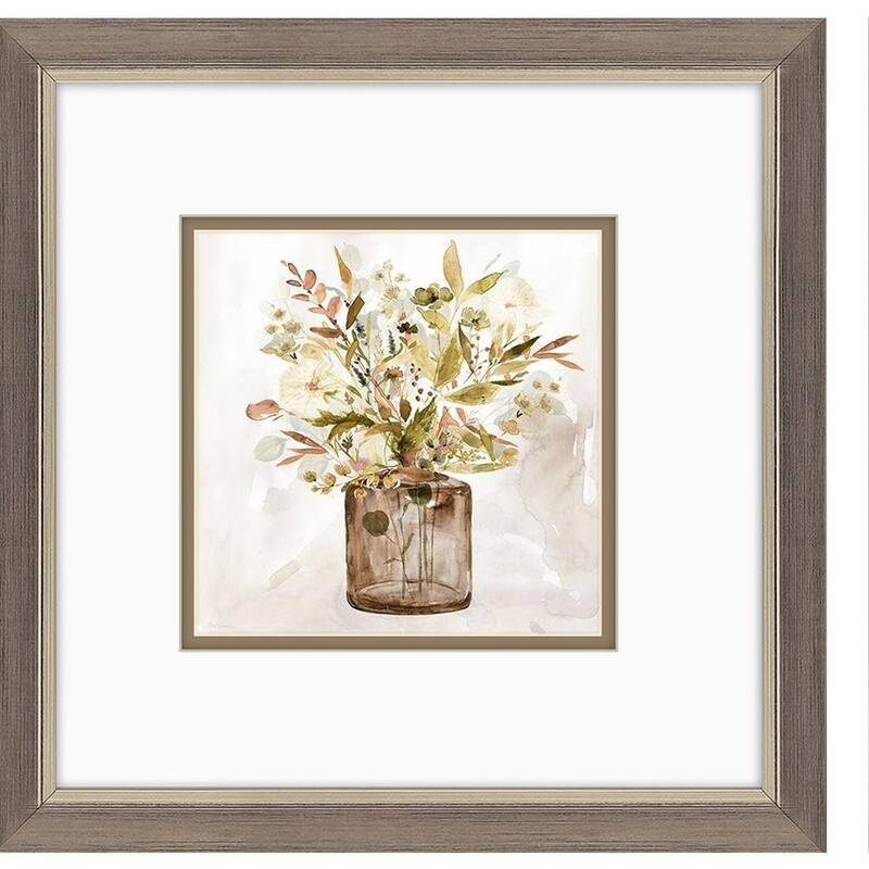 HomeRoots Set Of Two Earthy Garden Silver Framed Wall Art