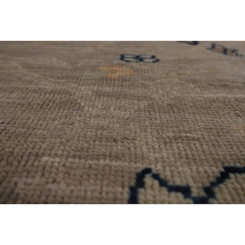 All-Over Floral Oushak Vegetable Dye Area Rug Hand-Knotted Wool Carpet - 8'1"x 10'5"