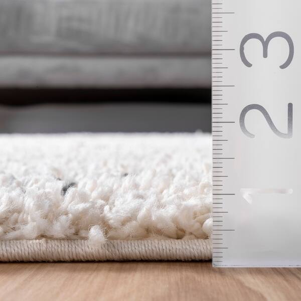 nuLOOM Boho Chic Zig Zag Trellis Tassel Shag Rug