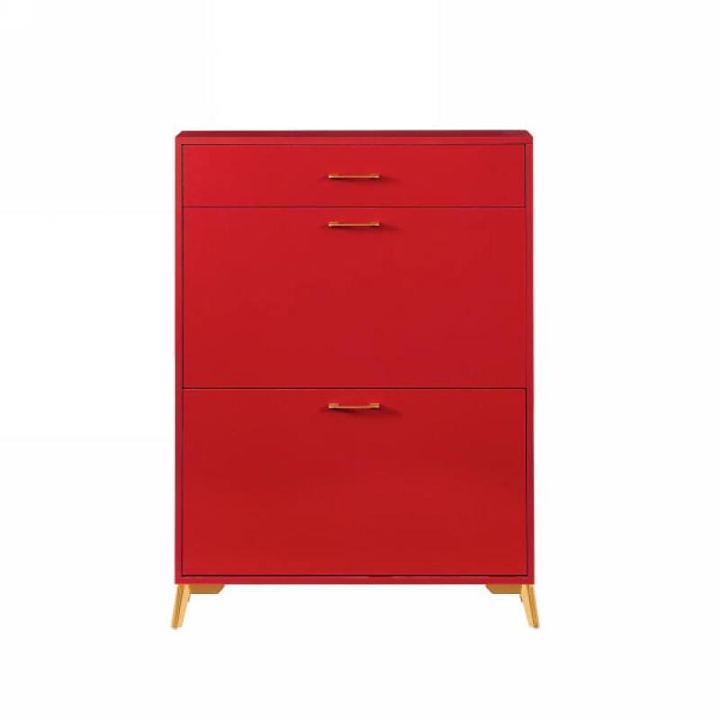 32 in.W 3-Tier MDF Shoe Storage Cabinet with Flip-Top Drawers