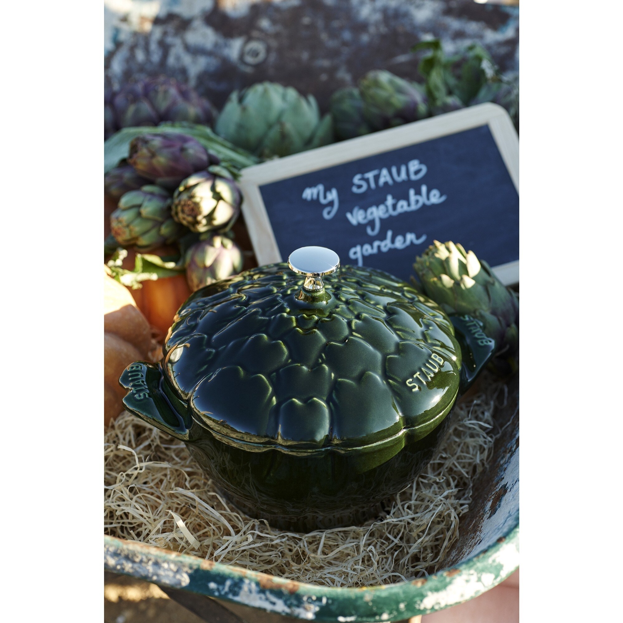 Staub Cast Iron 3-qt Artichoke Cocotte - Basil - Overstock - 22853538