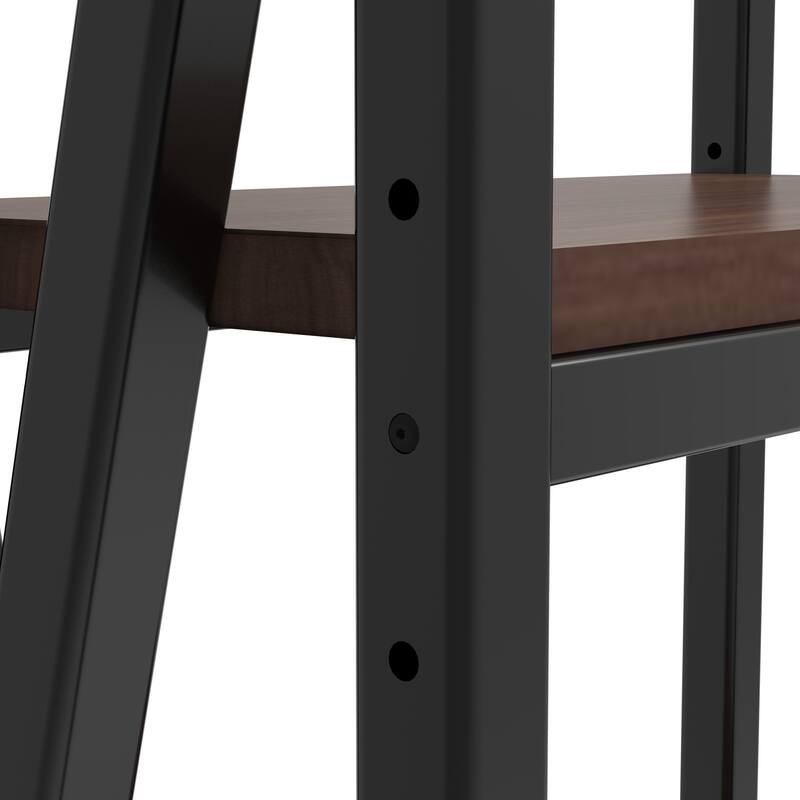 56.30''Bakers Rack 4-Level Storage Shelves Mental and Wooden Kitchen Shelves,Kitchen Organizers and Storage,25.60'' Length