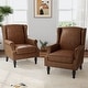 preview thumbnail 5 of 21, 2 Set Modern Vegan Leather Wing Back Armchair
