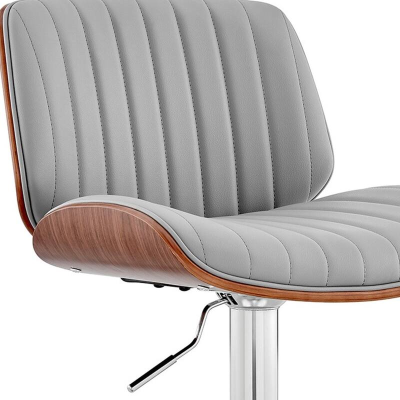24" Upholstered Adjustable Height Swivel Bar Chair with Footrest and Iron Frame Perfect for Kitchen Island - 43”H x 19”W x 20”D
