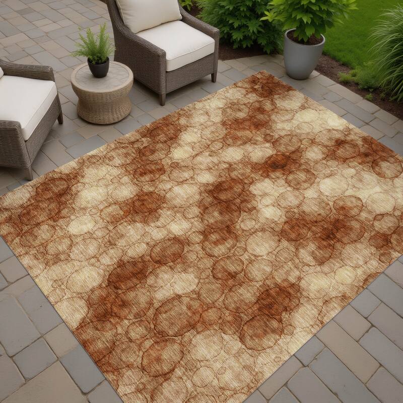 Machine Washable Indoor/ Outdoor Modern Aby Chantille Rug