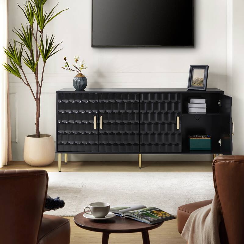 Kaletan 63" Wide Modern Sideboard with Adjustable Shelves by HULALA HOME