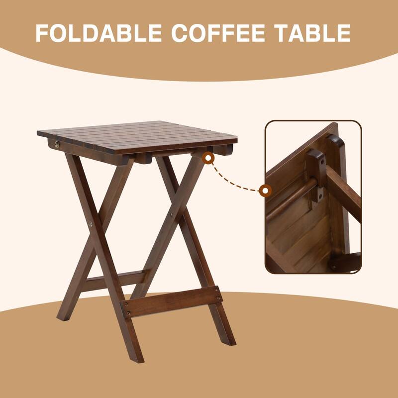 VEIKOUS 3-Piece Outdoor Rocking Chair Set with Folding Table for Patio and Porch