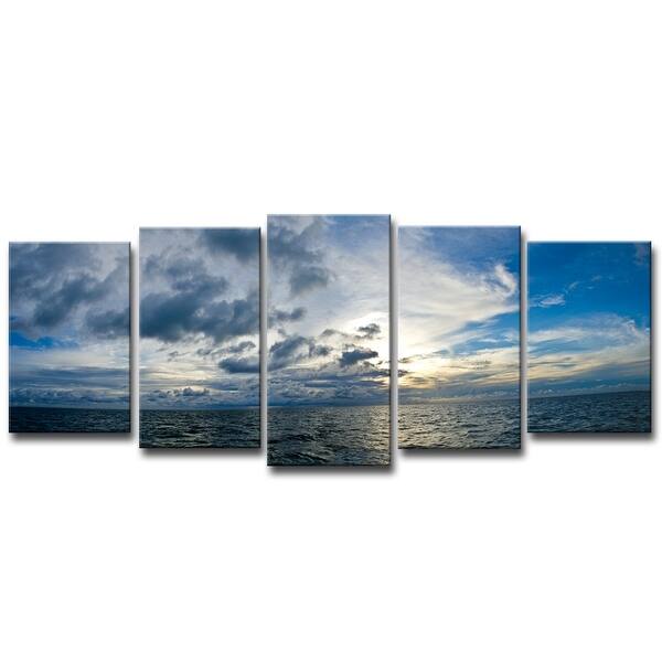 Ready2HangArt 'Sunset at Sea' Coastal Wrapped Canvas Set Blue Shopping The
