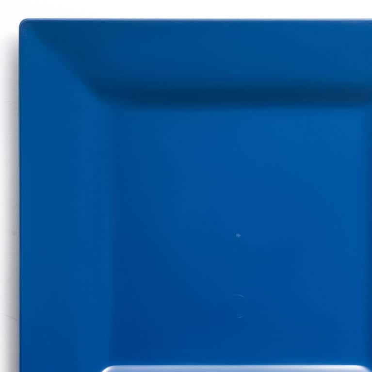 Modern Solid Square Disposable Plastic Plate Packs - Party Supplies - 120pcs - 9.5" Dinner Plates - Midnight Dream Blue