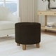 preview thumbnail 9 of 110, Carson Carrington Hare Button-tufted Round Storage Ottoman Chocolate Brown Velvet