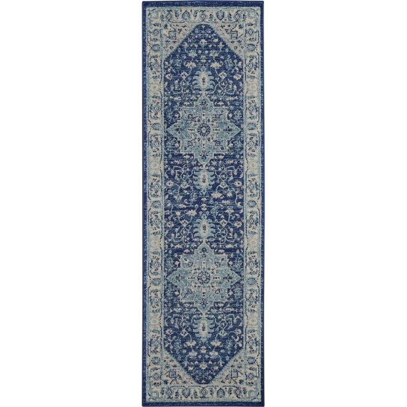 HomeRootsFloral Medallion Transitional Runner Area Rug - 87' X '27' X '0.5