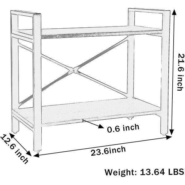 2 Tier Frame Bookshelf Storage Rack Shelves Double Layer Wood Shelf ...
