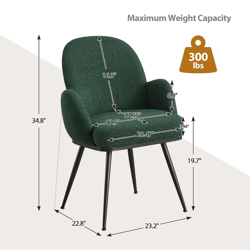 Fabric Upholstered Dining Chairs Set of 2/4 with Arms - 34.8"H x 23.2"W x 22.8"D