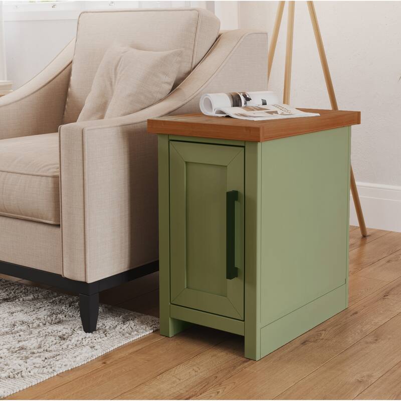 Bridgevine Home Modern Farmhouse 14 inch Chairside Table, No Assembly Required, Two-Tone Finish