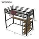 preview thumbnail 4 of 10, Industrial-Style Loft Bed with Basketball hoop, Twin Size Metal Loft Bed Frame with Built-in Desk and Shelf for Kids Boys Girls