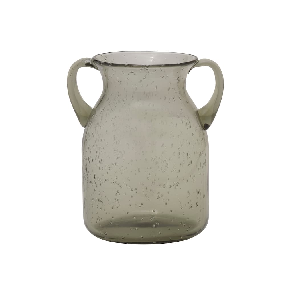 Elements Green Handled Glass Vase, 6X7 Inch