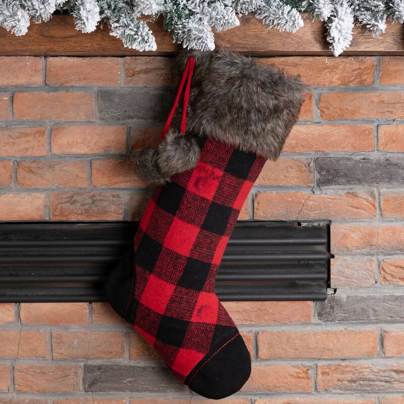 Glitzhome 21"L Plush Christmas Stockings