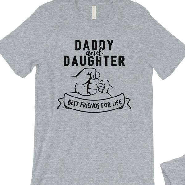 Shop Daddy Daughter Fist Bffl Dad And Baby Matching Outfits Grey