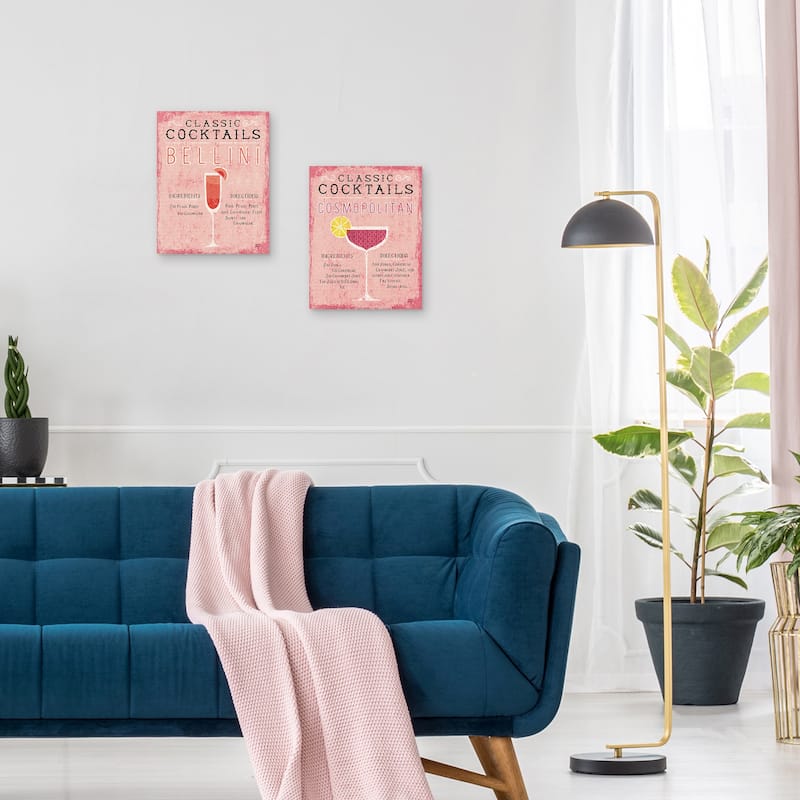 Classic Cocktails Bellini Pink, Classic Cocktails Cosmopolitan Pink by Michael Mullan Canvas Art Prints