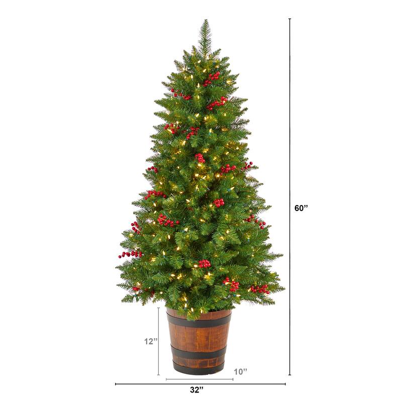5' Colorado Aspen Pre-Lit Porch Christmas Tree with 200 LED lights - 60