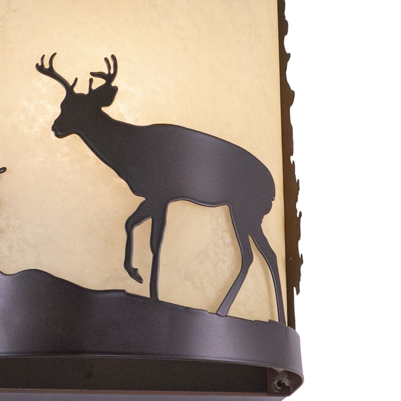 Wall Sconce - Bronze Deer Tree Flush Mount Indoor Outdoor Lighting - 5