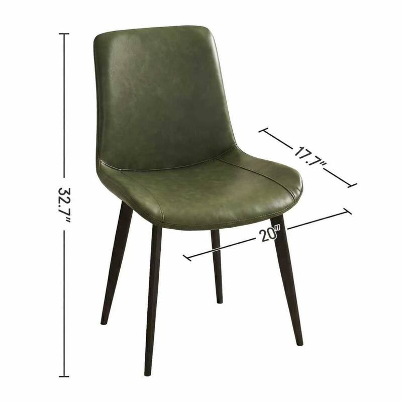 20" Modern PU Leather Dining Chairs with Metal Legs, Set of 4