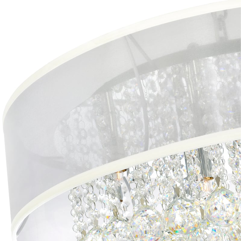 Radiant 12 Light Drum Shade Chandelier With Chrome Finish