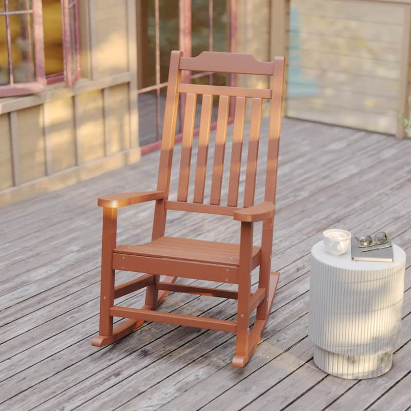 2 Pack All-Weather Faux Wood Rocking Chair - Patio and Yard Furniture