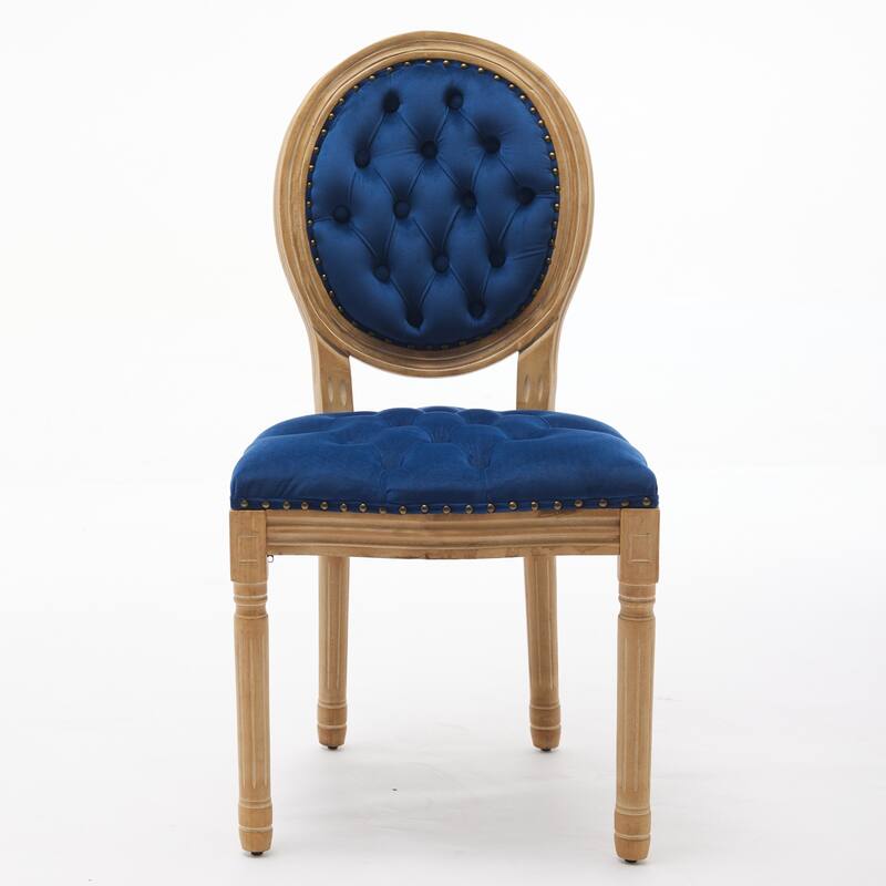French Style Velvet Dining Chairs Set of 2, Dining Chair with Solid Wood Frame/Nailhead Trim