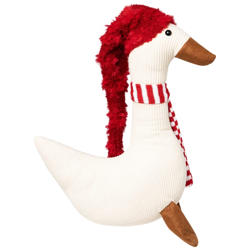 Plush Textured Swan Christmas Decoration - 13"