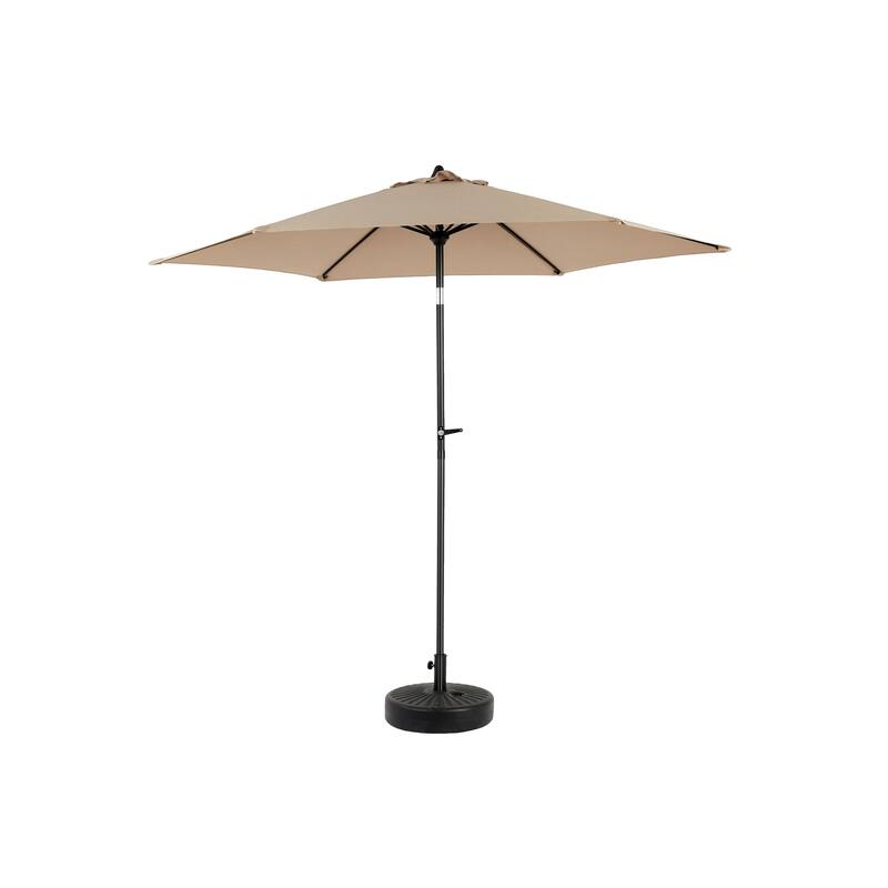 9FT Outdoor Patio Umbrella Table Umbrella with Push Button Tilt and Crank, Market Umbrella 6 Sturdy Ribs (Base Not Included)