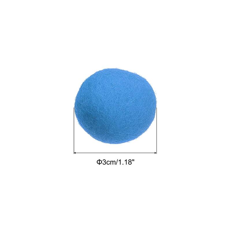 Wool Felt Balls Beads Woolen Fabric 3cm 30mm for Home Crafts 5Pcs - Light Blue