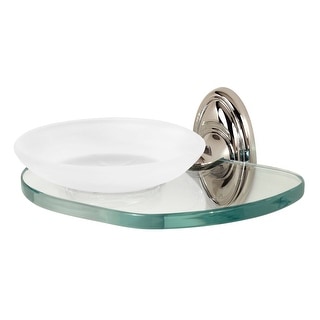 Alno Classic Traditional Wall Mounted Glass Soap Dish with Brass