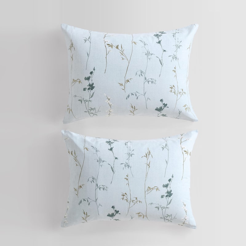 Calvin Klein Wildflower Cotton Reversible Blue Comforter Set
