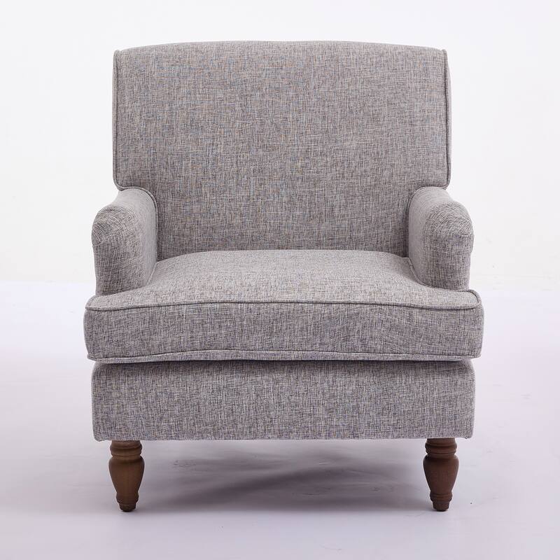 Vintage Upholstered Linen Fabric Armchair