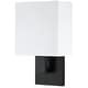 preview thumbnail 6 of 13, Black Wall Sconce Light With White Fabric Shade