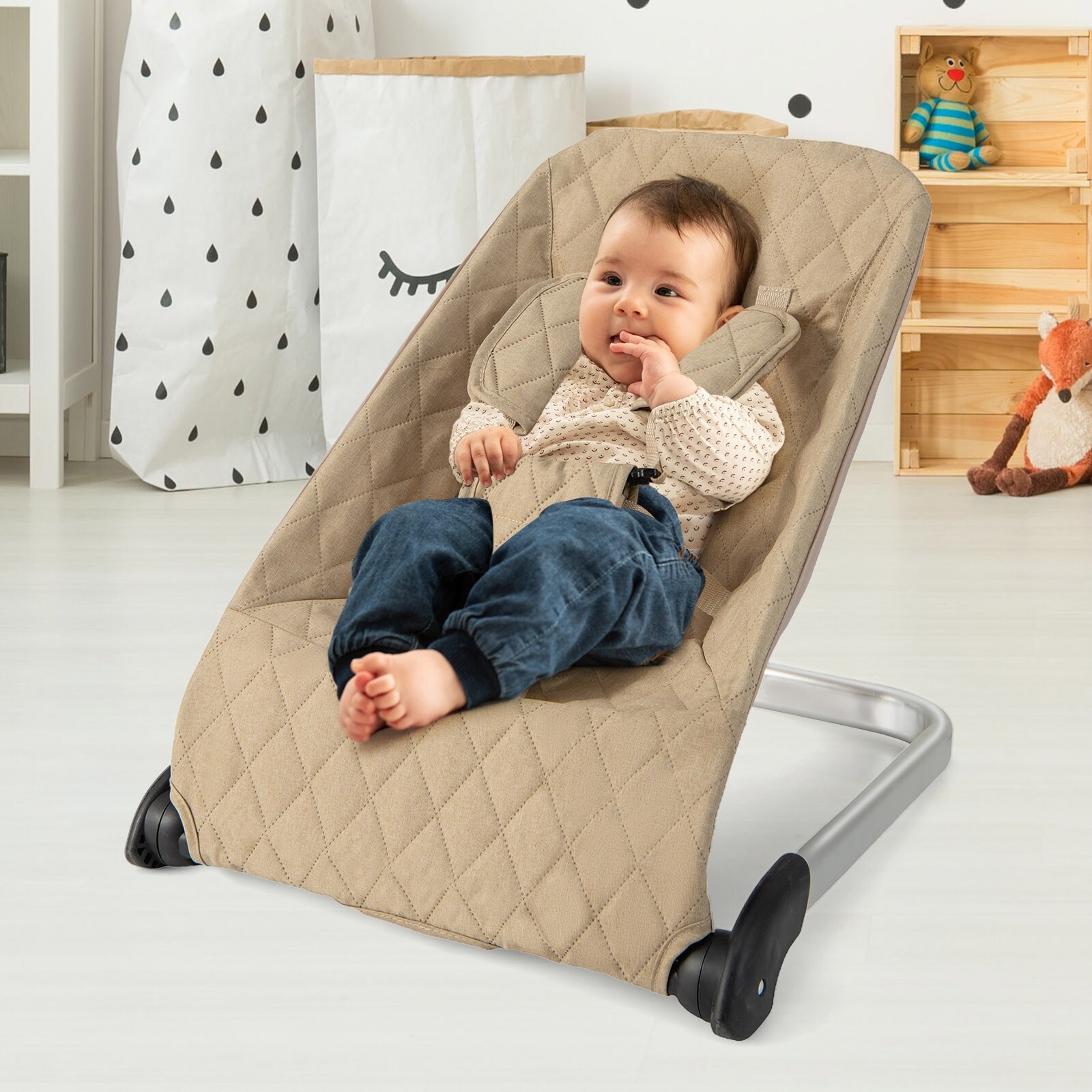 Baby Bouncer Seat with Aluminum and Metal Frame 21undefinedL x 19undefinedW x 19.5undefinedH On Sale Bed Bath Beyond 40803150