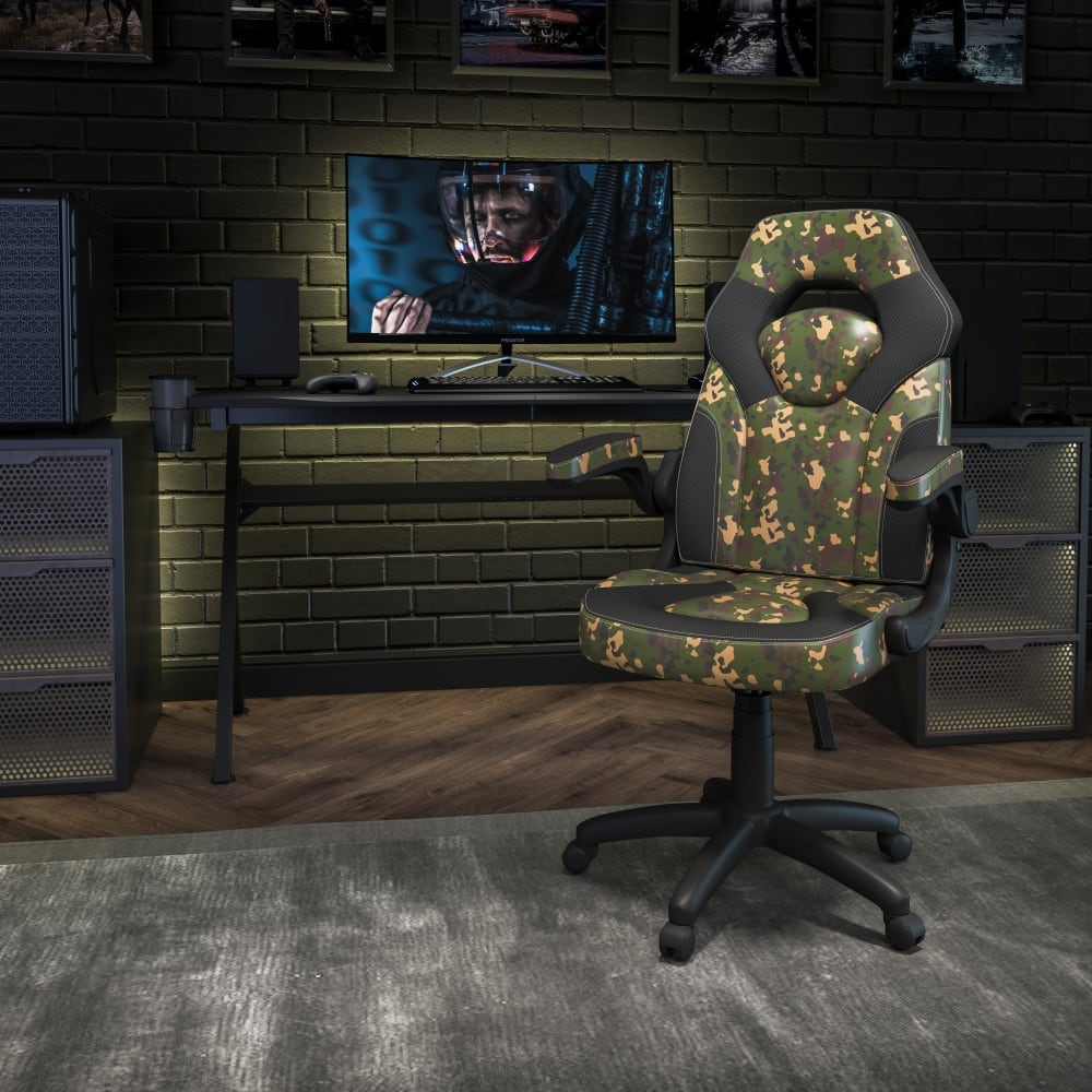 High Back Racing Style Ergonomic Gaming Chair with Flip-Up Arms