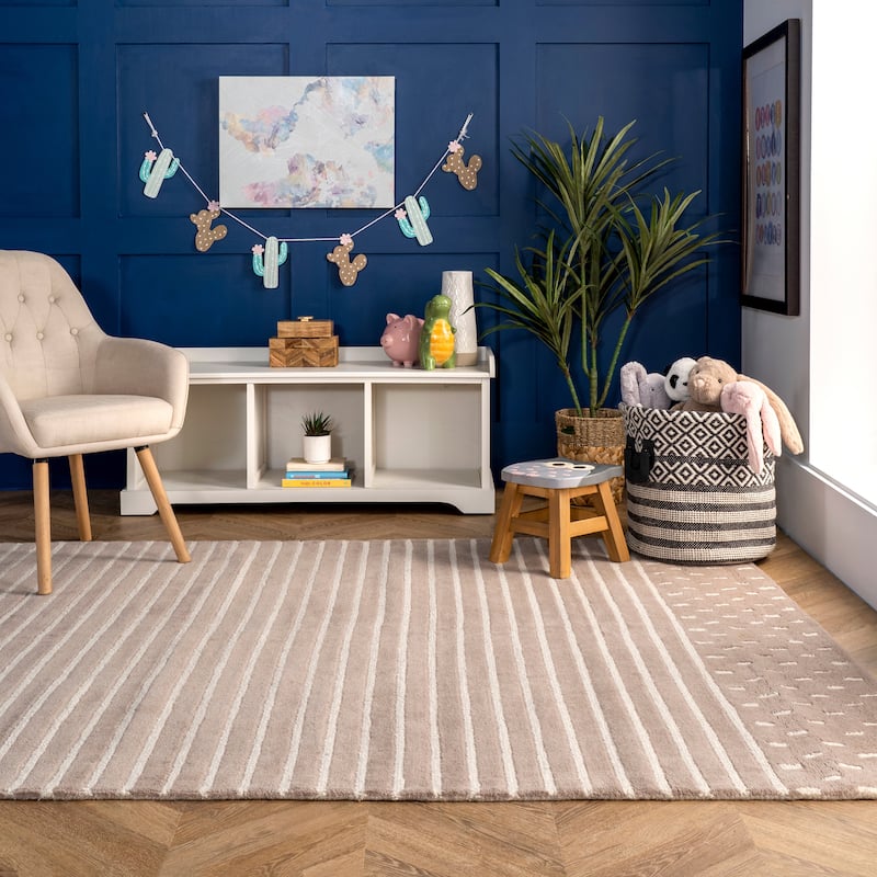 Mandia Striped Wool Area Rug