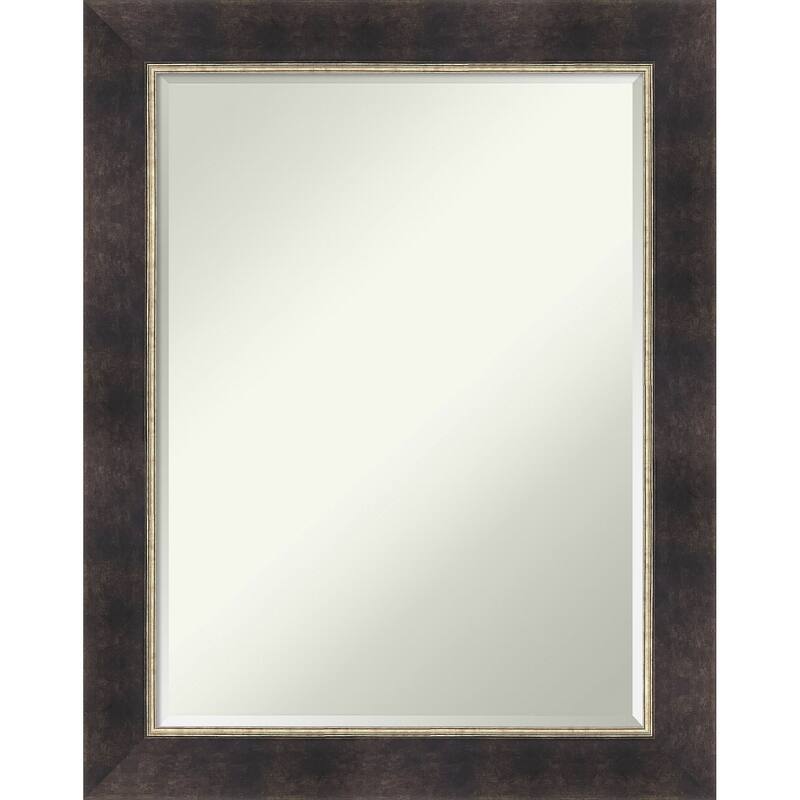 Odin Half-Inch-Bevel Framed Bathroom Vanity Wall Mirror - Odin Antique Bronze - 23 x 29 in