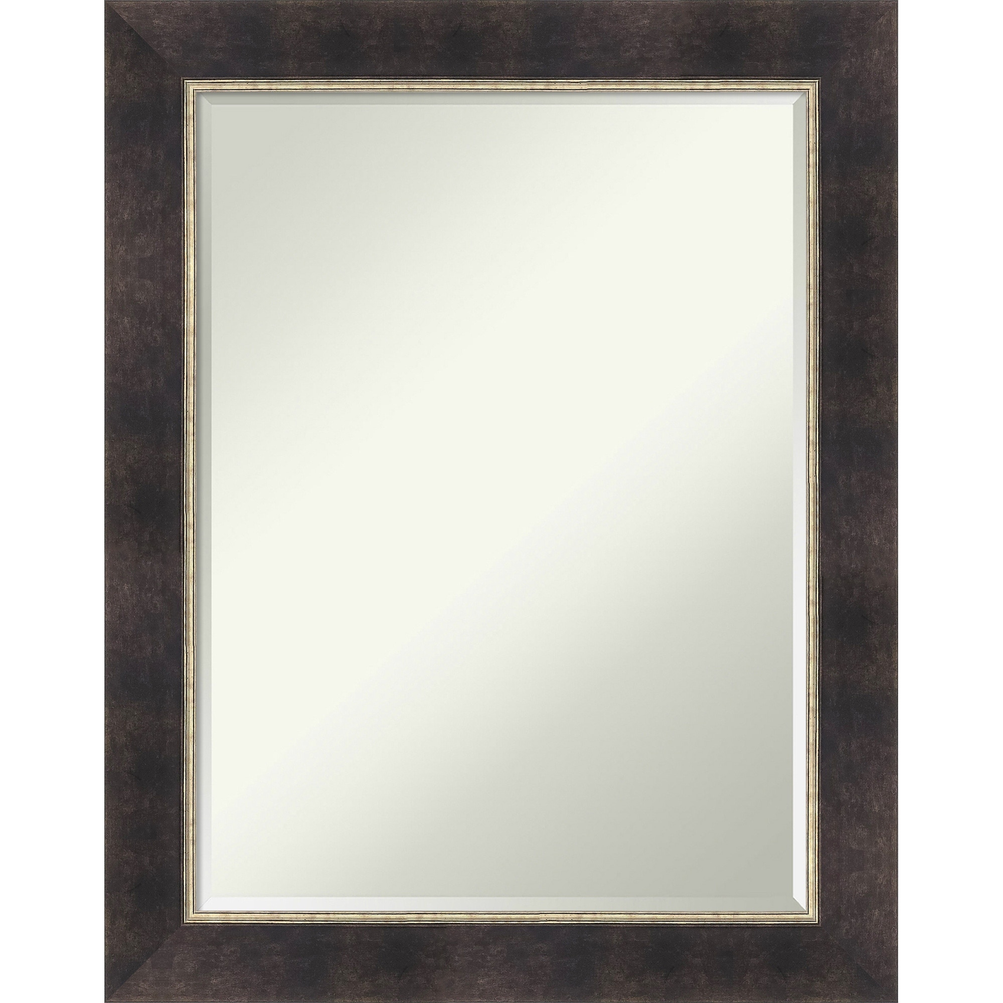 Odin Half-Inch-Bevel Framed Bathroom Vanity Wall Mirror - Odin Antique Bronze - 23 x 29 in